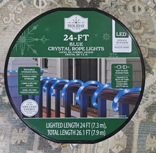 Holiday Time 24ft Multicolor and Crystal Rope LED String Lights White Wire