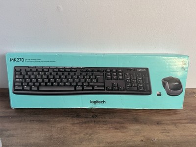 Logitech MK270 Wireless UK QWERTZ Tastatur und Maus Combo Set Schwarz Brandneu  