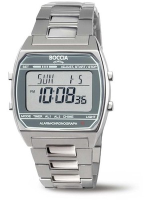 Boccia 3738-05 Mens Watch Titanium Digital Chronograph 37mm 5ATM