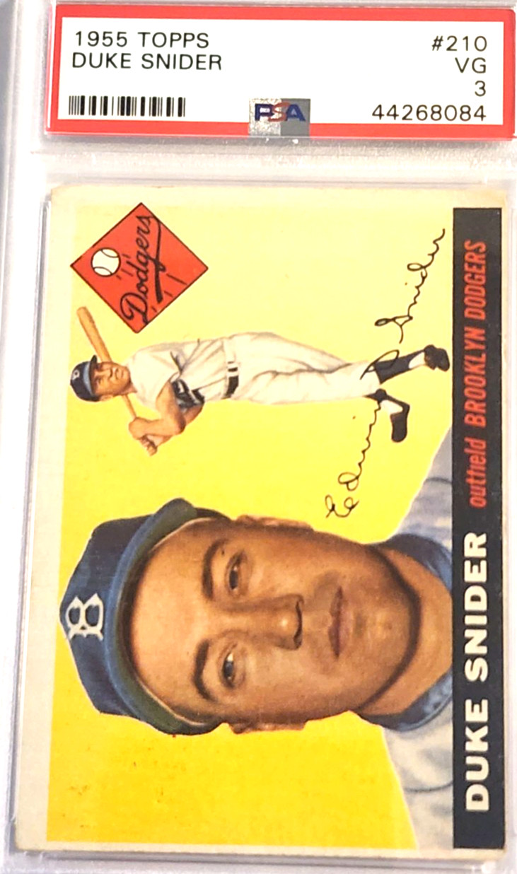 1955 TOPPS #210 DUKE SNIDER PSA VG 3 HOF