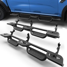 3-raised Side Step Plate Running Boards For 2019-2026 Ford Ranger Super Crew Cab 3-raised Side Step Plate Running Boards For 2019-2026 Ford Ranger Super Crew Cab