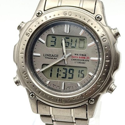 CASIO Lineage Titanium DataBank 20 Digital Analog Vintage Uhr Japan