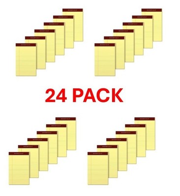 TOPS Docket Gold Premium Jr. Legal-Ruled Writing Pads, 5'' x 8'', Canary, 24-Pack