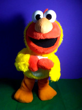 Sesame Street Elmo Lot of 3 Animated Chicken Dance Plush, Microphone, Figure