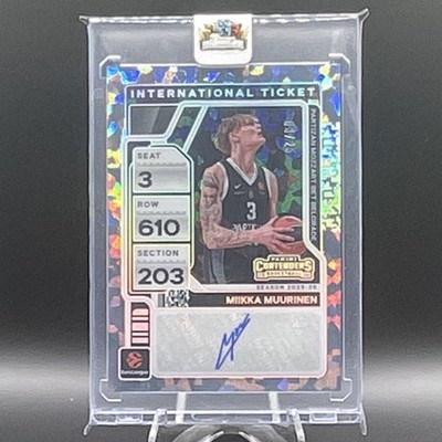 Panini 2023 Contenders EuroLeague Miikka Muurinen Auto Int Ticket INT-MUU