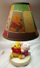 Rare VTG Winnie The Pooh Piglet Disney Table Top Nursery Lamp and Shade Working