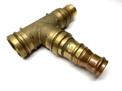 Viega NSF-61 ProPress Tee Fitting 2-1/2'' w/ 2-1/2 x 2'' & 2-1/2 x 1-1/2'' Reducers