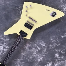 Electric Guitar Yellow Solid Body Mahogany Body Black Part Rosewood Fretboard
