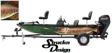 Boat Wrap Tiger Musky Realistic Vinyl Graphic Decal Kit Fish Fishing Colorful US