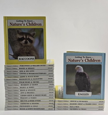 Getting to Know Nature's Children Books Lot of 23 Double-Sided Grolier Books Set