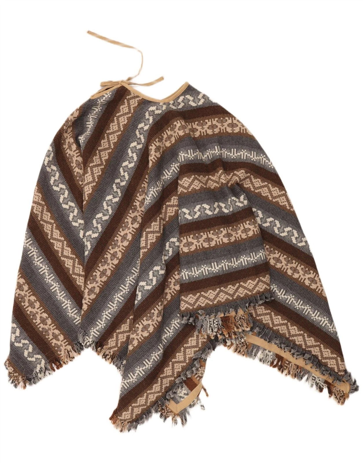 Vintage Womens Poncho Jumper One Size Brown Geometric Aztec VJ09
Opens in a new window or tab