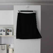 VINTAGE EMANUEL UNGARO Parall le Paris Black Skirt Asymmetric Pleated Detail XS