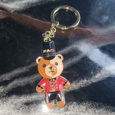 FAO Schwartz Soldier Bear Keychain, nwot, enamel, Christmas