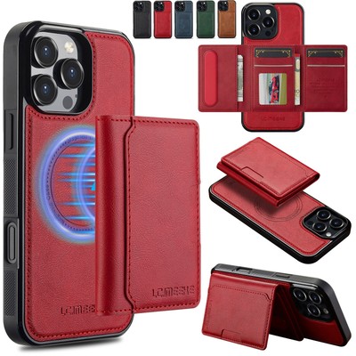 Leather Magnetic Charge Wallet Phone Case For iPhone 16 15 14 13 12 11 Pro Max