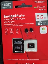 SanDisk 512GB ImageMate Micro SDXC UHS-I Card With Adapter (Up To 150MB/s Read)