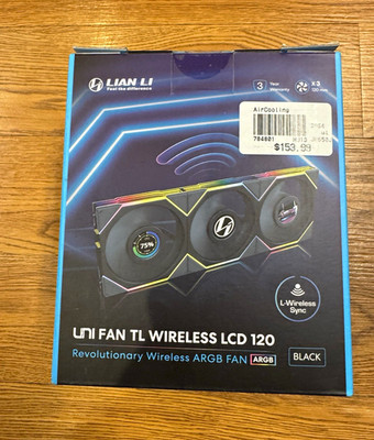 Lian Li UNI FAN TL Wireless LCD 120mm ARGB Black Case Fan 3-Pack 12TLLCD1W3B