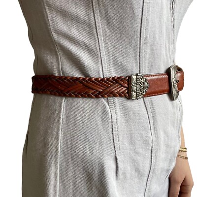 Fossil‎ Vintage Women’s Size Large Brown Genuine Leather Western Belt Animals Fossil Brown Genuine Leather Belt Women main image 3