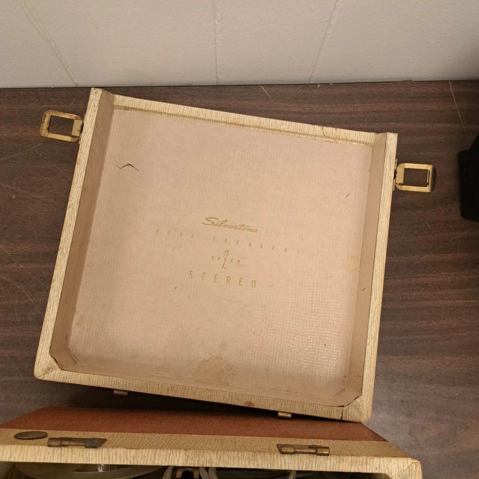 Grabadora de cinta de carrete a carrete Silvertone 9072 portátil de colección altavoz doble 2 velocidades Foto 4 de 4