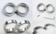 T type stainless steel handcuffs Restraints Slave Wrist Cuffs Manacle Anklets 