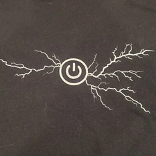Next Level Appeal Power Up Mens T-Shirt Size XL Black With White Graphics