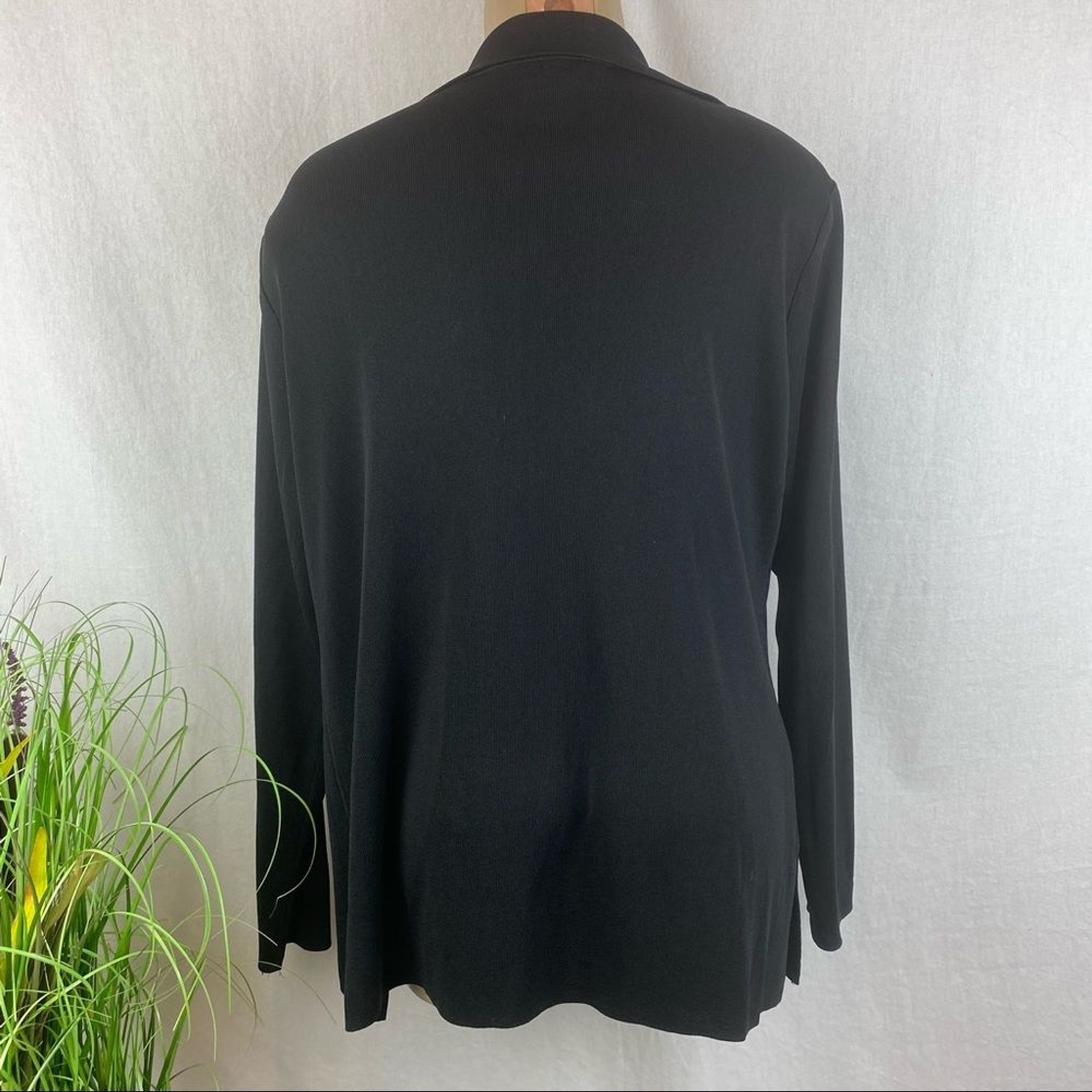 Misook Black Basic Open Long Sleeve Cardigan Swea… - image 2