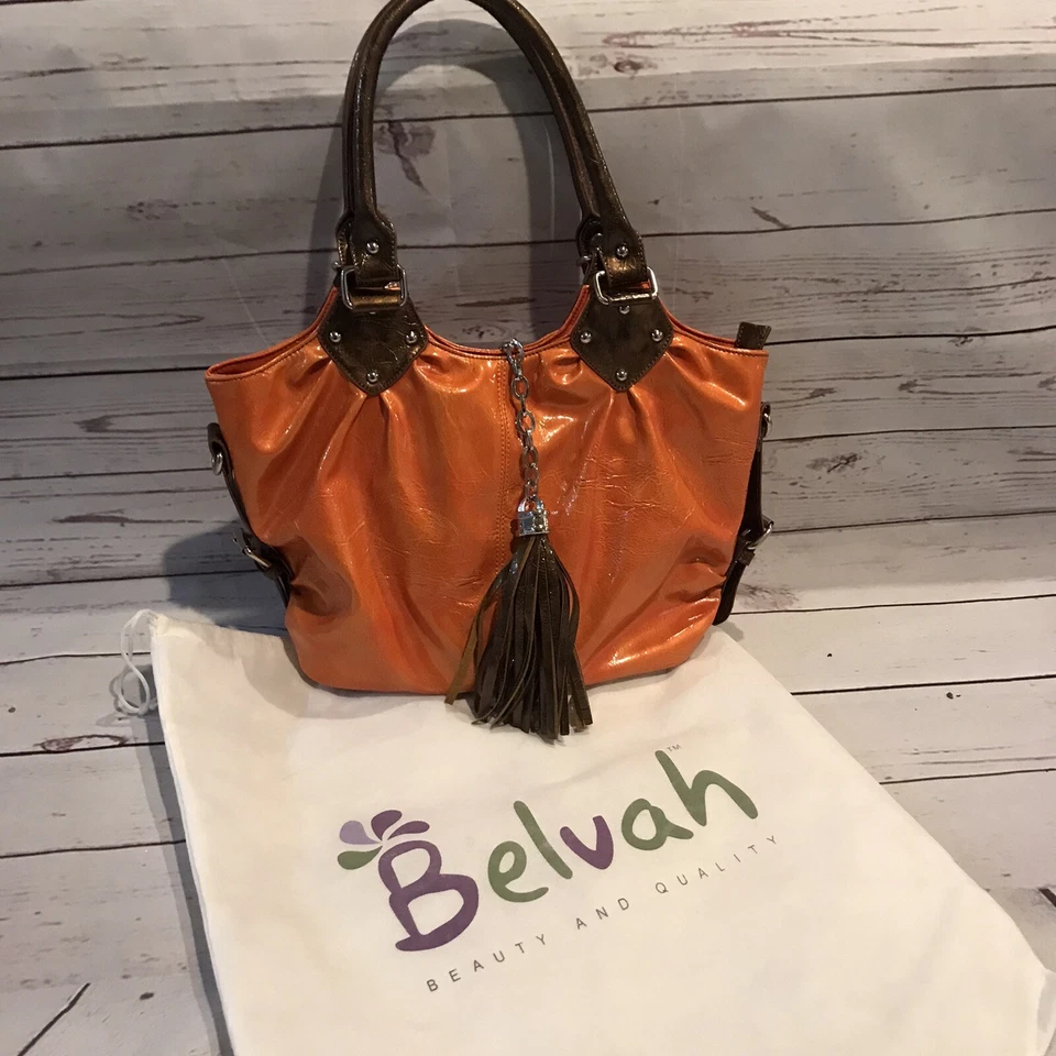 Bolso de mano para mujer cartera naranja bronce borla nuevo sin etiquetas Foto 2 de 4