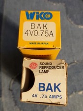 2x BAK 4volt .75amps Projector Sound Lamp New GE, Wiko or Apollo