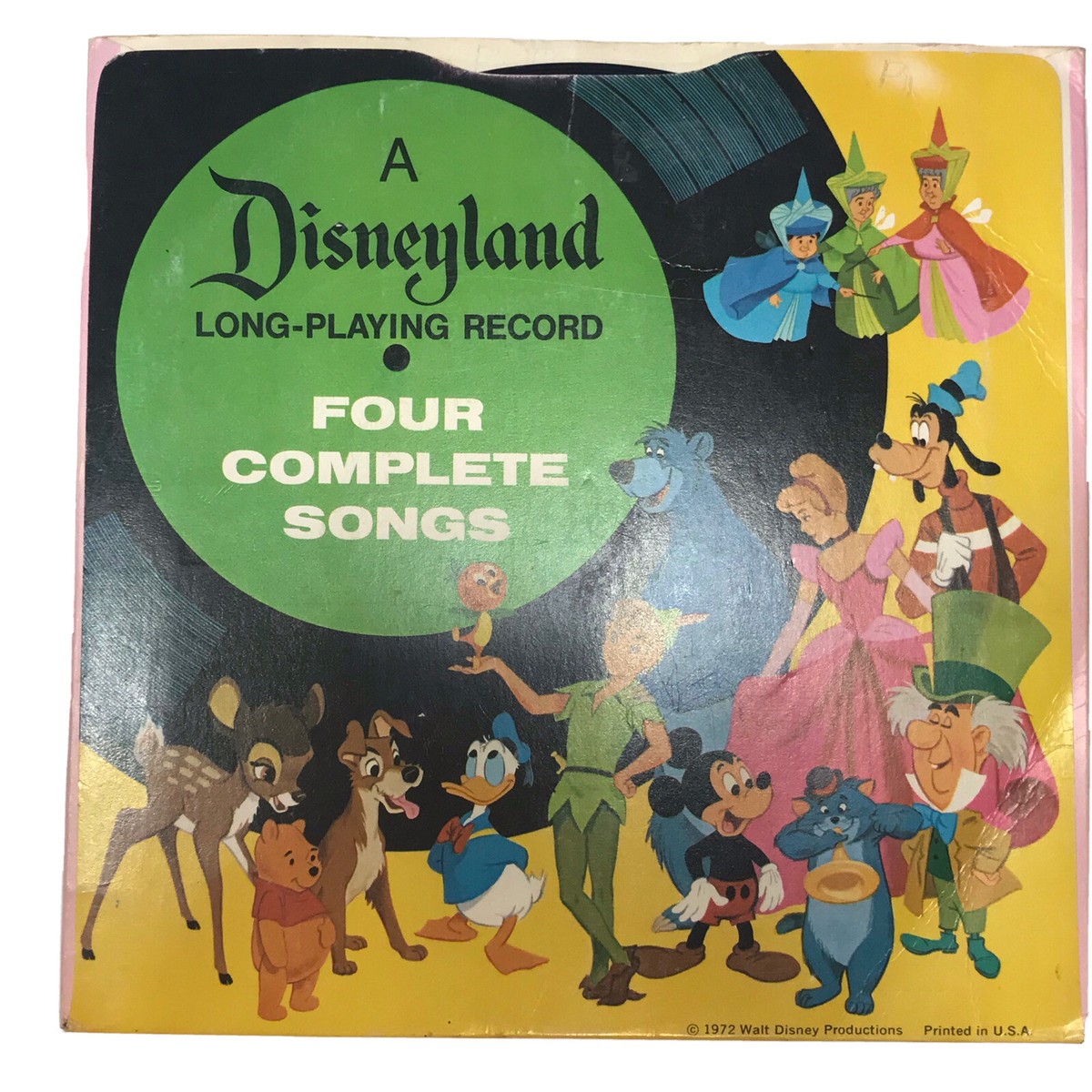 Vintage 1972 HAPPY BIRTHDAY-4 SONGS Disneyland Record Rare