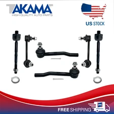 6 pcs Front Outer +Inner Tie Rod Ends + stabilizer links for HONDA 16-22 PILOT