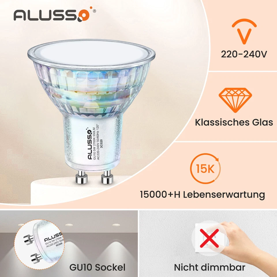 1x-100x GU10 LED Glühbirne 230V 5W 7W Warmweiß Kaltweiß Leuchtmittel Strahler - Bild 4 von 4