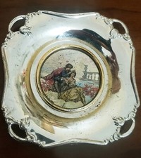 ARGENTO E PLACATO IN ORO PIATTINO CHINELLI ITALY