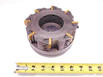 KENNAMETAL 6'' O.D. 90 DEG FACE MILL FPR-66 A-72-1 2'' PILOT HOLDS 8 INSERTS 6.0