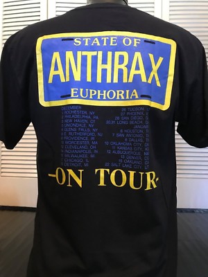 Vintage 1988 Anthrax State of Euphoria Tour Shirt Size XL Rock
