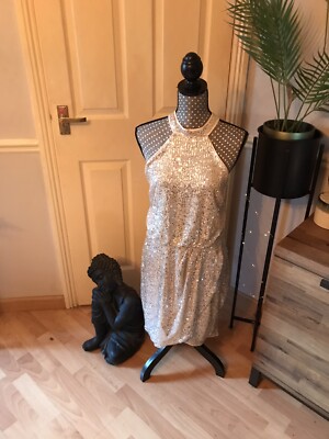 abbey clancy sequin dress New Abbey Clancy @Lipsy Gold Sequin Maxi Dress Size Costa Rica