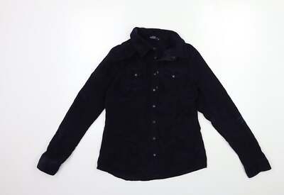 Multiblu Damen blau 100 % Baumwolle Basic geknöpft Größe 8 Kragen