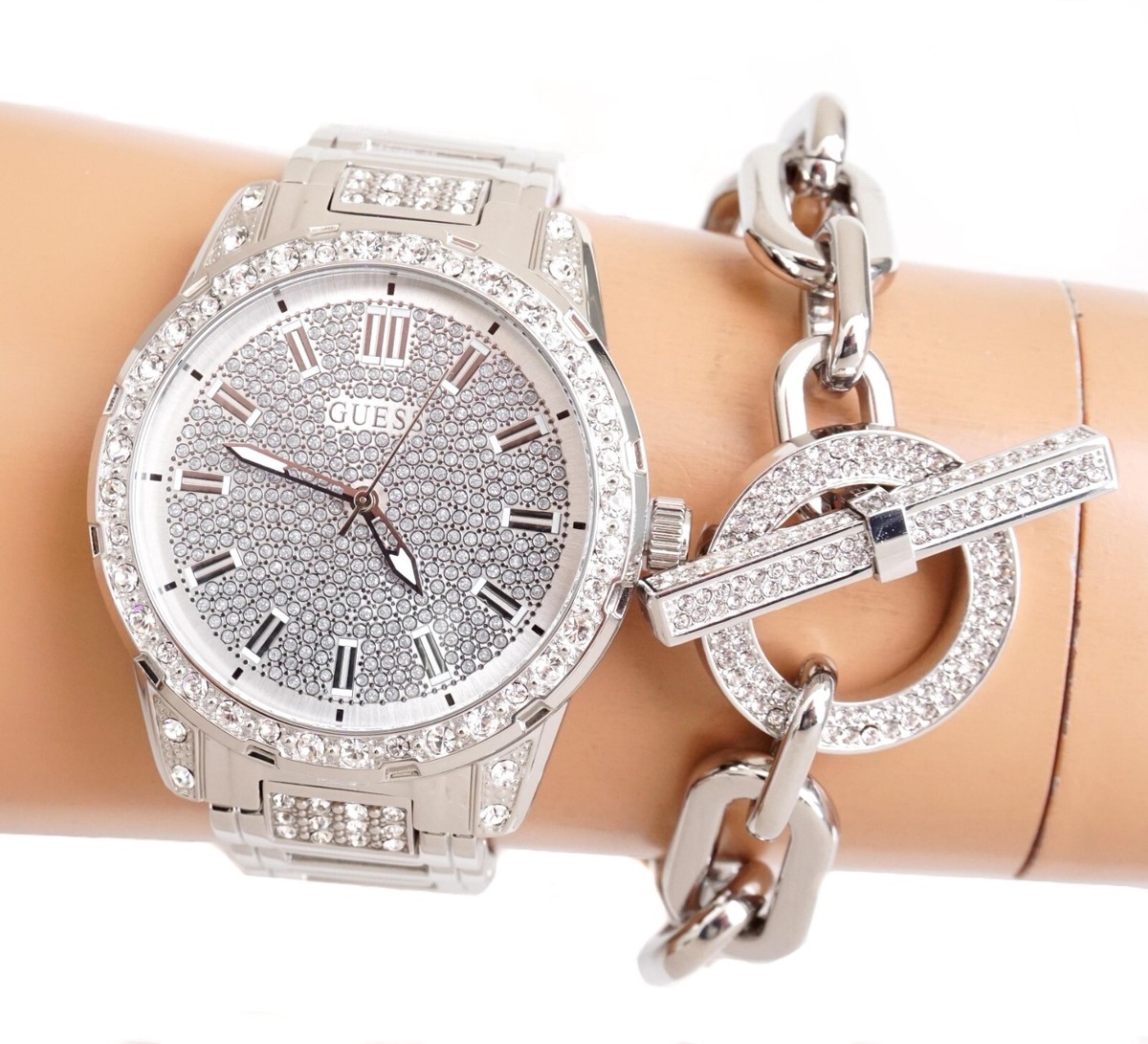 Armbanduhr Damenuhren Silber Guess Armbanduhr THREE OF HEARTS