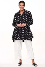 Tulip Clothing Lauryn Womens Tunic in Black Mini XO