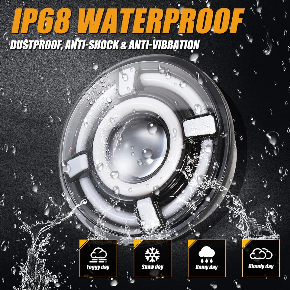 4x 5-3/4" 5.75" Round LED Headlights Hi/Lo DRL Lamp for 1958-1960 Edsel Ranger - Image 4 of 4