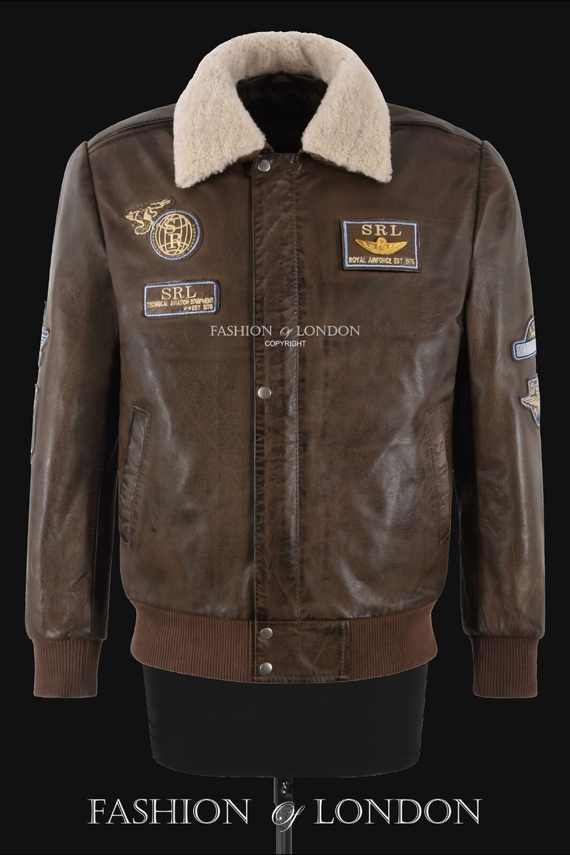 Lederjacke Pilotenjacke 170 Mens Air Force Bomber Leather Jacket