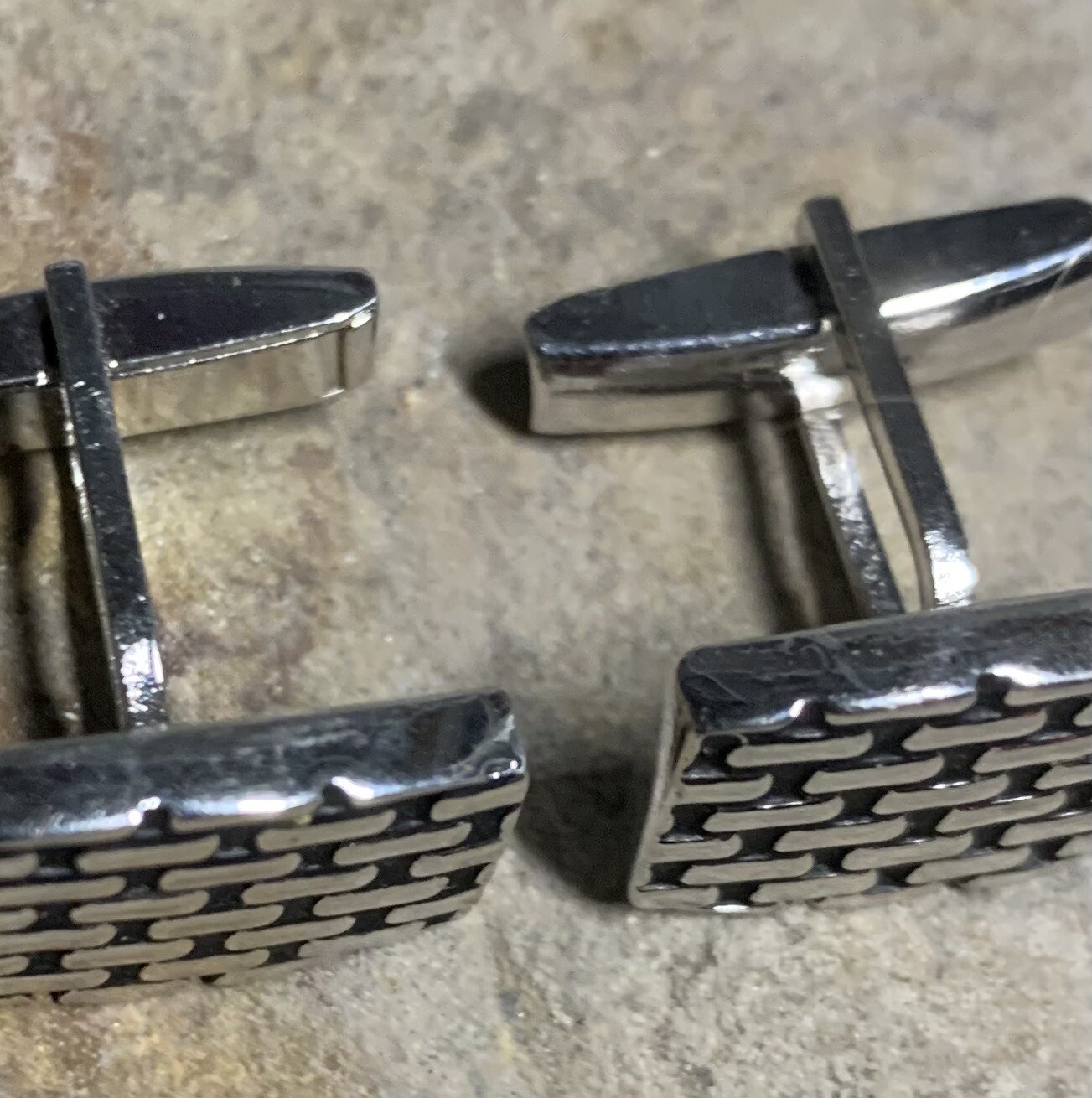 Vintage Rectangular Cuff Links. Okay Condition - image 4