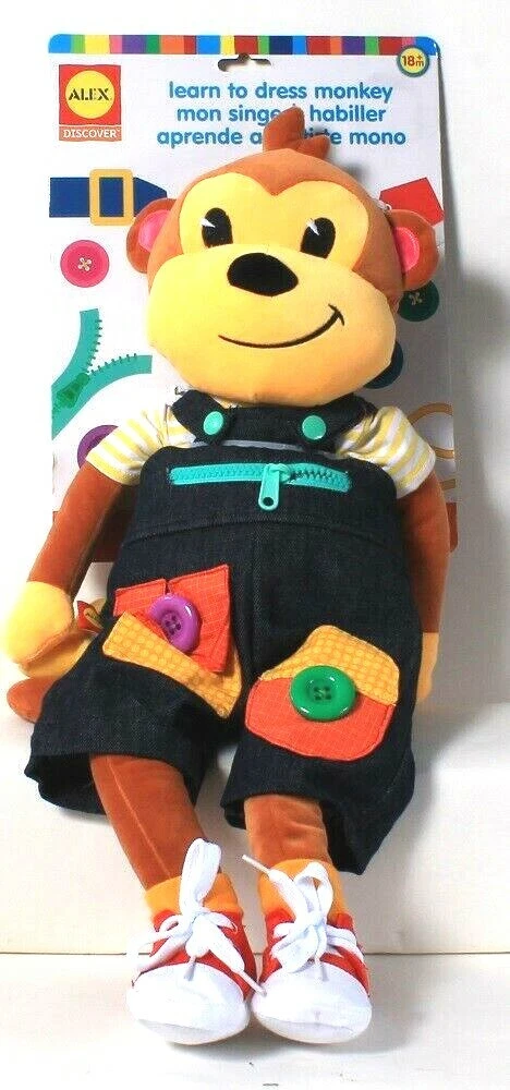 Alex Brands Discover Learn To Dress Monkey 11 Activity Buckle Snap