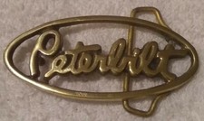 VINTAGE 1970s PETERBILT TRUCK COMPANY SOLID BRASS BUCKLE