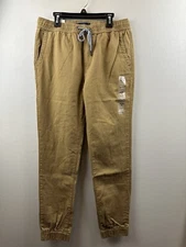 Aeropostale Jogger Mens Tan Relaxed Thigh Tapered Elastic Leg XS