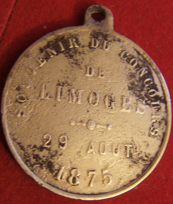 Médaille Ancienne Ville De Limoges - Concours Du 29 Août 1875 - Par Malinvaud