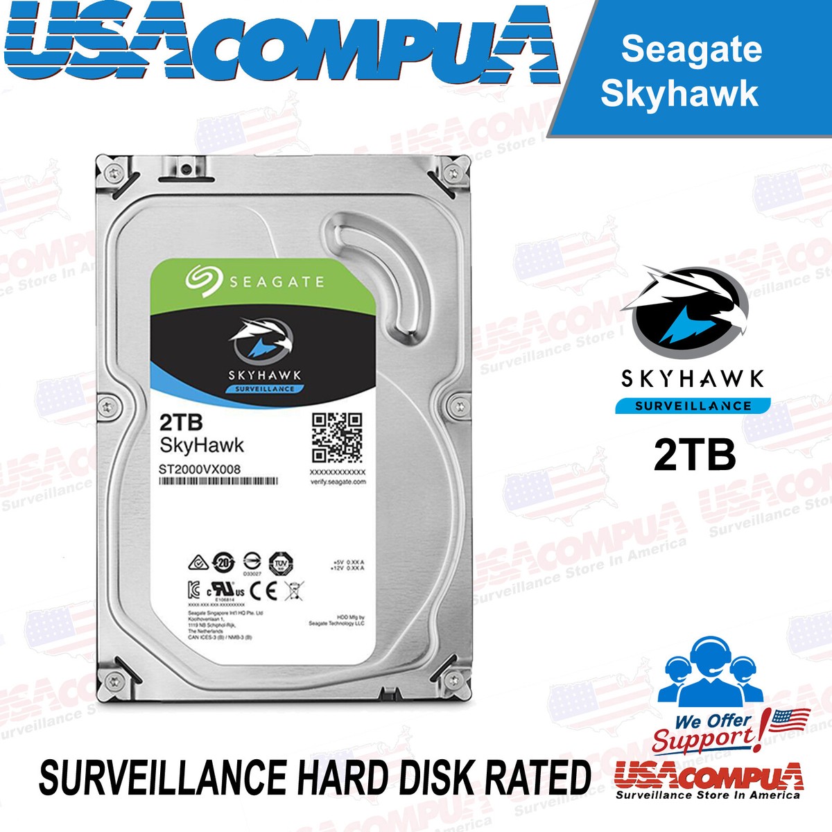 Seagate ST2000VX008 SkyHawk Surveillance 2TB SATAIII 3.5
