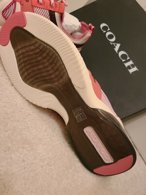 New $228 Coach Sneaker 9.5 B Womens Pink Lace Up | eBay