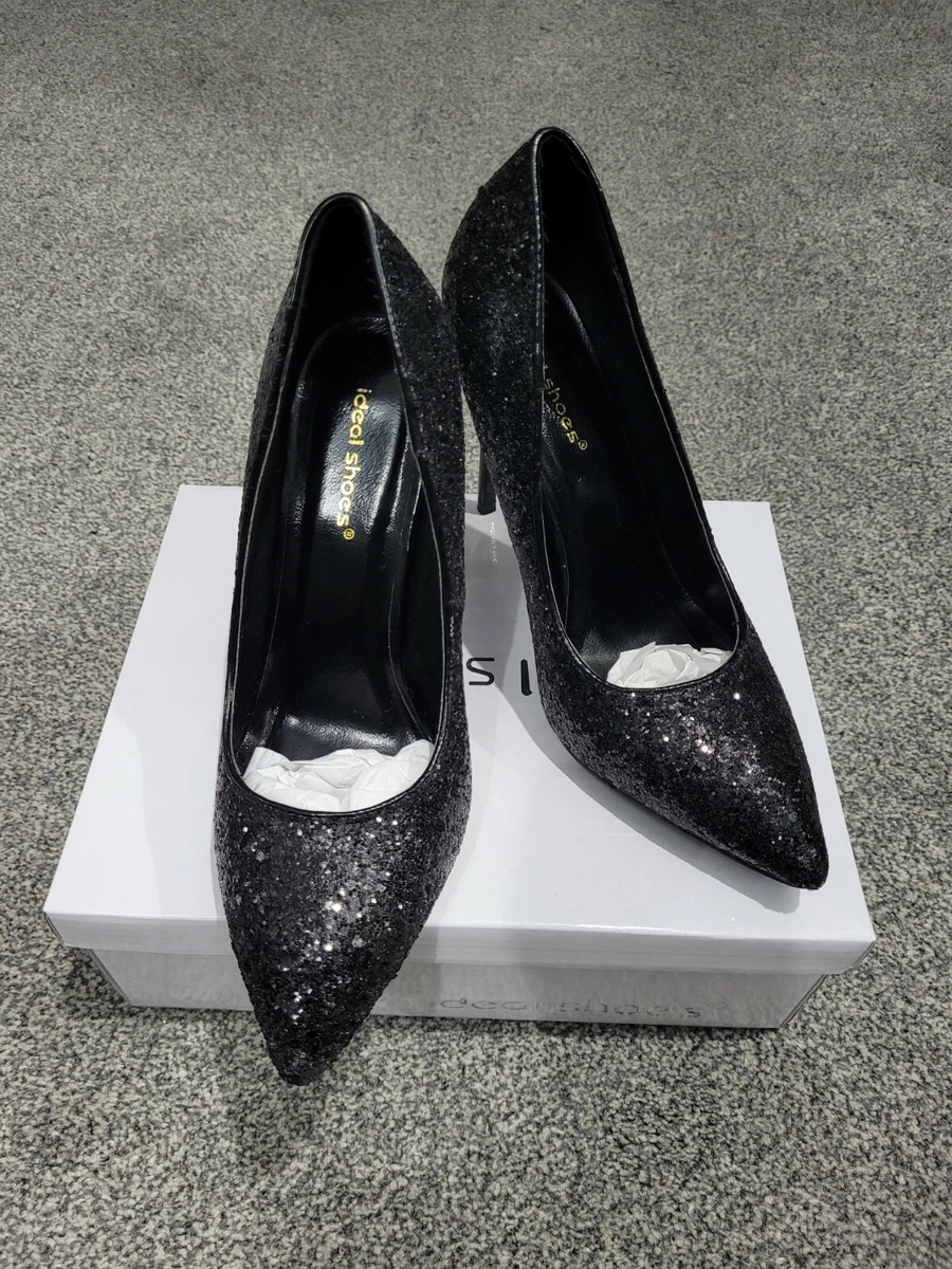 Black sparkle top court shoes