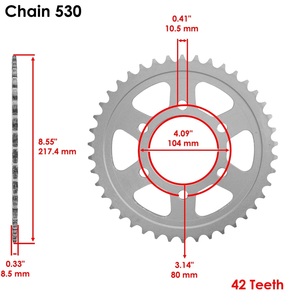 Kit de cadena de transmisión y piñones para Kawasaki ZR1200 ZRX1200R ZRX1200S 2001 2002-2006 Foto 4 de 4