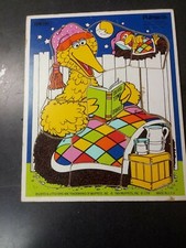 Vtg 1984 Playskool Sesame Street Big Bird Little Bird Bedtime Puzzle 315-24 Used