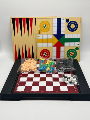 Deluxe Chess Set - 6 in 1 Spiele - mit Figuren - neuwertig